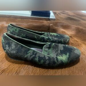 Ralph Lauren Purple Label Green Camouflage Slip-Ons